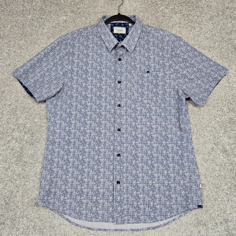 7 Diamonds 4 way stretch shirt mens L abstract performance latitude flip cuff - Picture 3 of 8